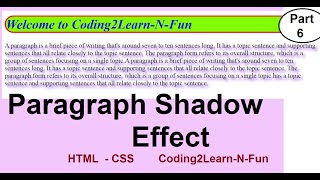#HTML #CSS #Text-Shadow || Paragraph Shadow Effect. in HTML CSS.