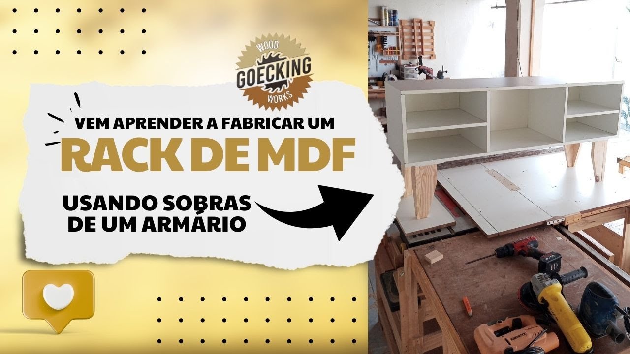 Fabricar Racks Vem aprender a fabricar um rack de MDF usando sobras de um armário # ...