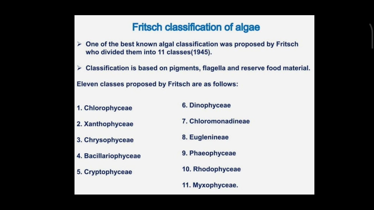 Classification of Algae - Chlorophycophyta
