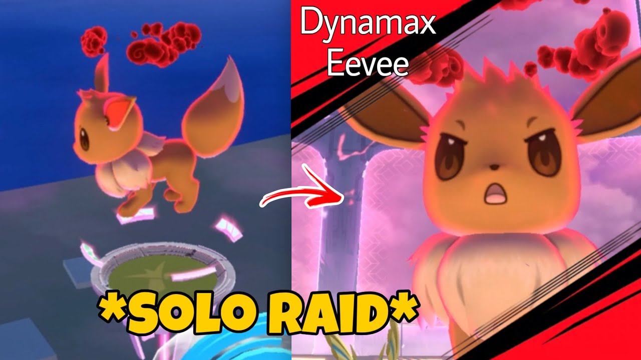 *Solo* Dynamax Eevee Raid in Pokemon GO.