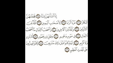 سورة الواقعة 4 القسم الرابع تكرار كيفي من .. إنا أنشأناهن إنشاء .. إلى .. الحنث العظيم