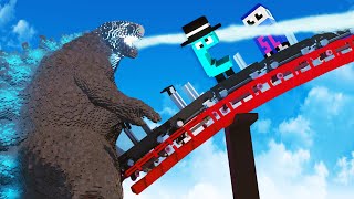 We Crash a Rollercoaster into Godzilla's Crotch in Teardown Multiplayer!