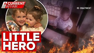 Five-year-old hero saves infant sister from burning cot | A Current Affair