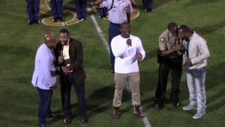 Video thumbnail of "The Wardlaw Brothers sing the National Anthem at Booster Stadium"