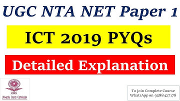 ICT | 2019 PYQs | UGC NTA Paper 1 2022