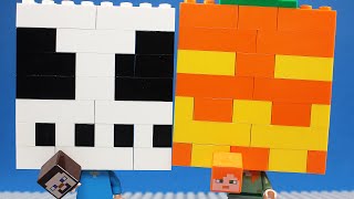 Halloween Lego Minecraft Steve And Alex Building  Brick Mask