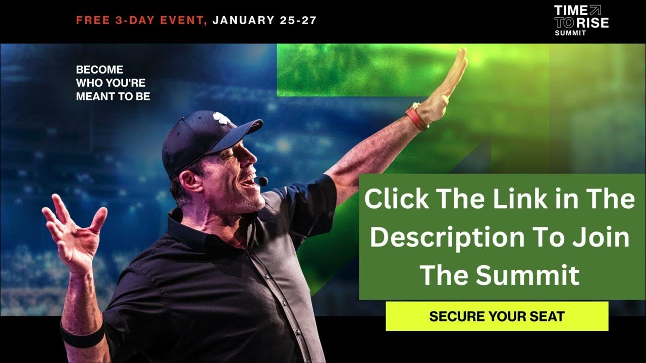 Time To Rise Summit By Tony Robbins 3Day Free Event From 30 Jan1 Feb Tony Robbins Free