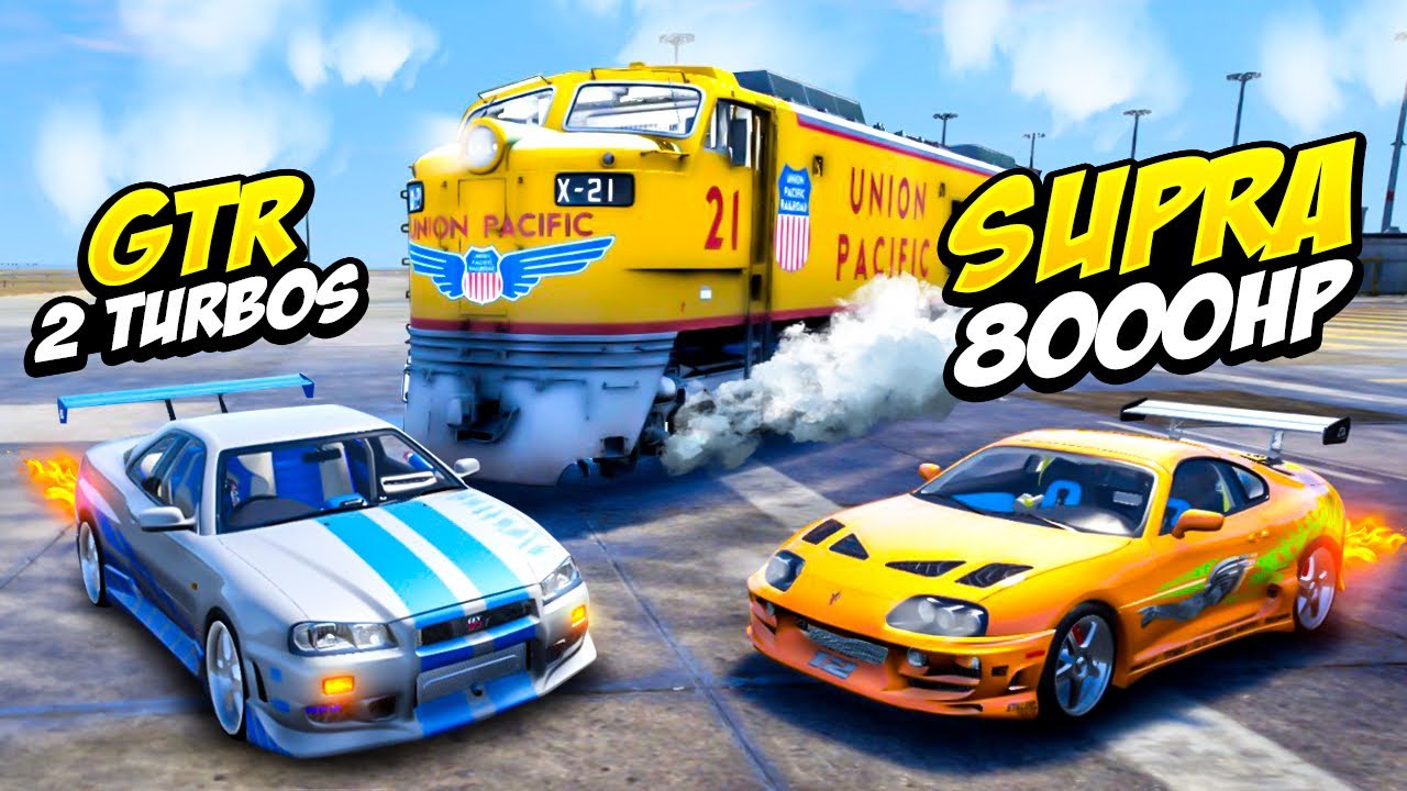 ROBAMOS LA COLECCIÓN DE AUTOS RÁPIDO & FURIOSO DE UN TREN EN MOVIMIENTO SUPRA,GT-R ARRANCONES GTA RP