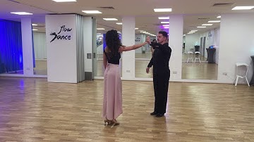 How to dance Feather Step, Reverse Turn, Change of Direction in Foxtrot - Intermediate