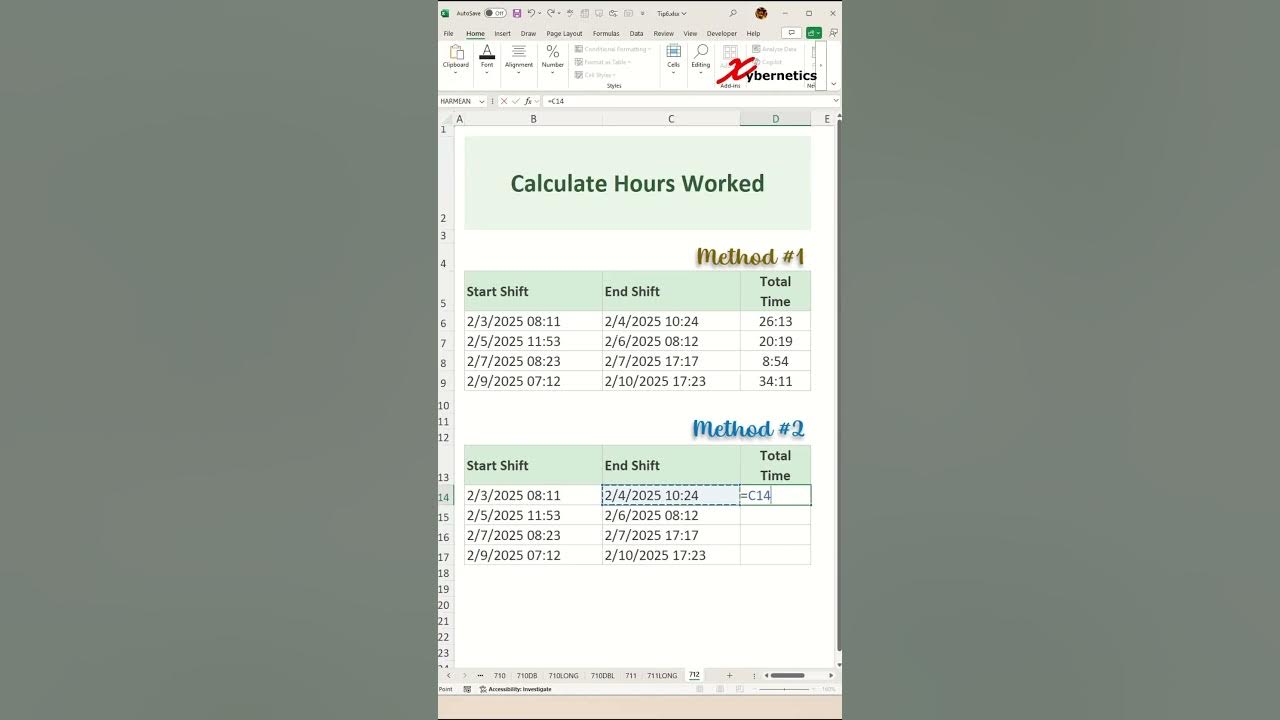 How to Calculate Hours Worked in Excel - Excel Tips and Tricks - YouTube