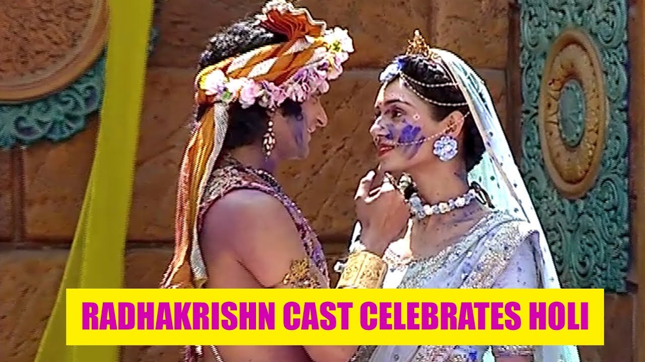 The cast of RadhaKrishn shoot for a special Holi sequence - YouTube
