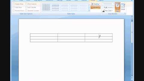 Word 2007 - Draw and Erase parts or sections of a table - by www.Officetutor.info