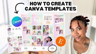 How to Create Instagram Templates on Canva to Sell On Etsy | Start to Finish | Easy Side Hustles