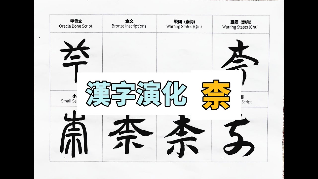 柰 字：从甲骨文到楷书,汉字书写的演变 #calligraphy #汉字 #art #汉字 #书道 #handwriting #漢字 #書道 ...