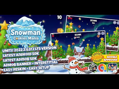 Sellable Unity Source Code: Snowman Cookies Mania (Unity 2022 + Admob) Passive Income!
