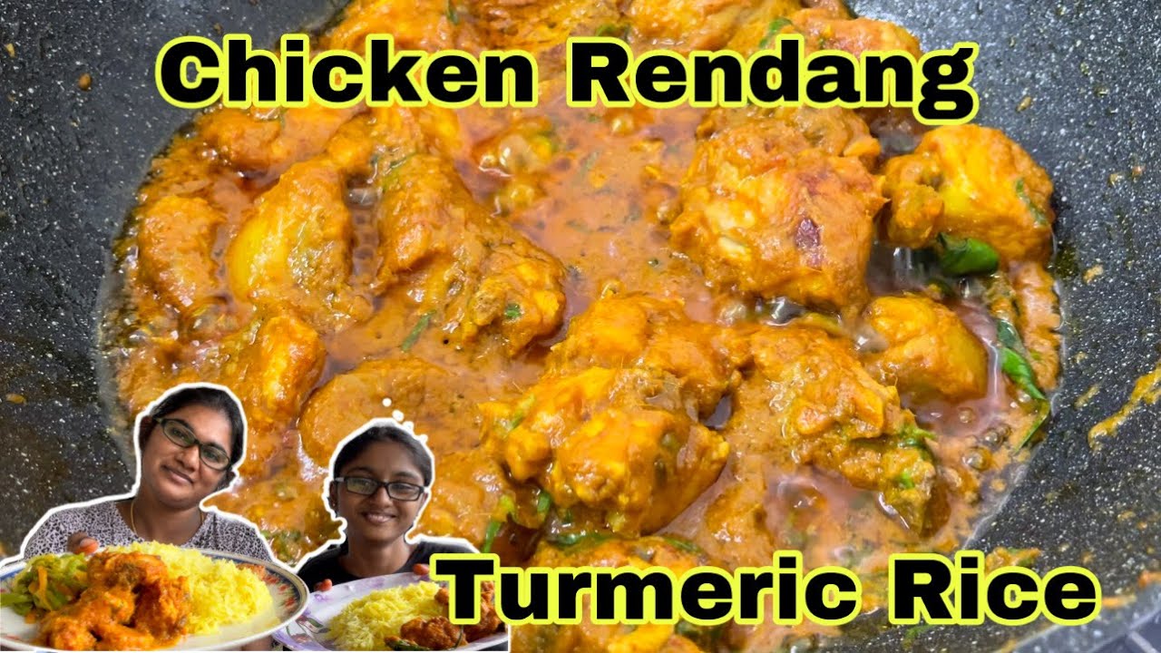 Malaysia Famous Chicken Rendang & Turmeric Rice Recipe TAMIL (கோழி ரென்டாங்&மஞ்சல் சோறு)