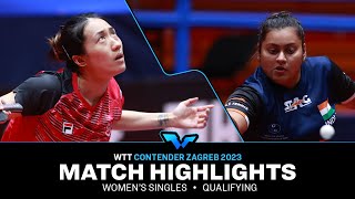 Sutirtha Mukherjee vs Zhu Chengzhu | WS Qual | WTT Contender Zagreb 2023