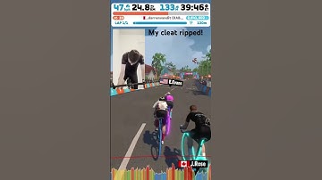 Breaking a Cleat in a Zwift Race! #cycling #shorts #zwift
