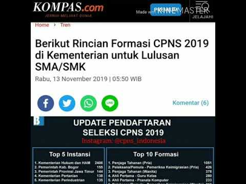 Rincian Formasi Cpns 2019 Di Kementerian Untuk Lulusan Smasmk