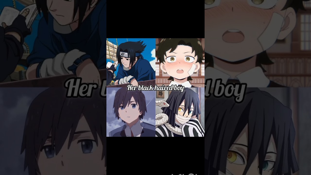 Pink hair girl + Black hair boy = ❤️ 