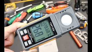 TOPTES TS-710 Digital Light Meter: Large screen, Lux and Foot-candles, 180-degree rotating sensor