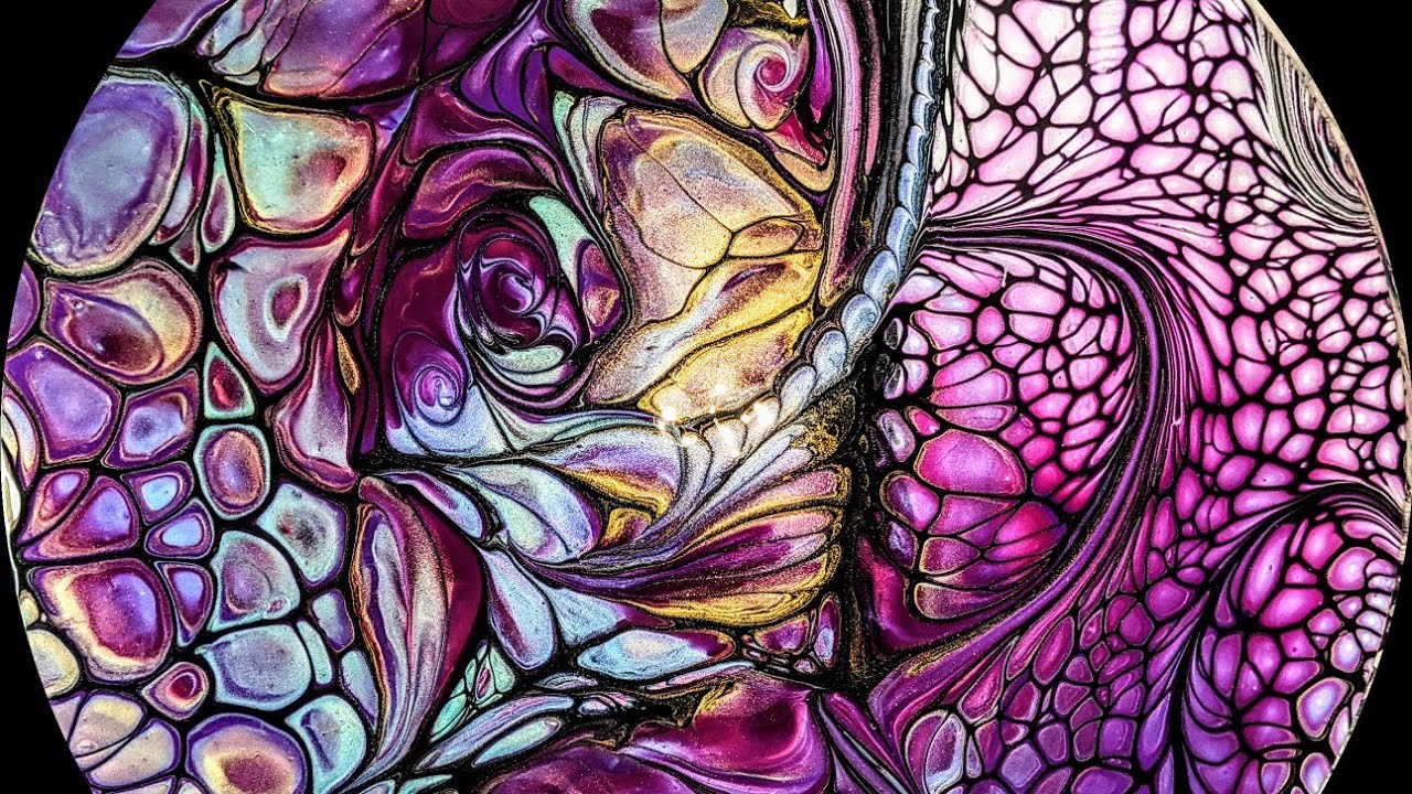 (127) 'Priya' ~ Stunning Bloom Swipe - Acrylic Fluid Art Swipe ...