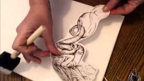 Photo Transfer on canvas / Unicorn SPiT Water Color