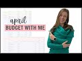 April budget with me  monthly household budget