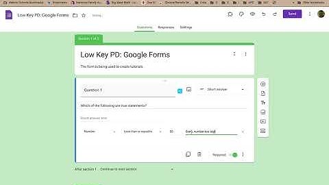 Low Key PD: Google Forms - Questions - Short Answer