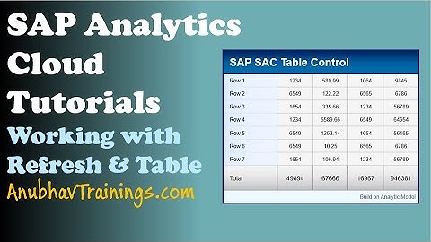 Sap Analytics Cloud working with Table and Refresh option | Add table to story of sap sac