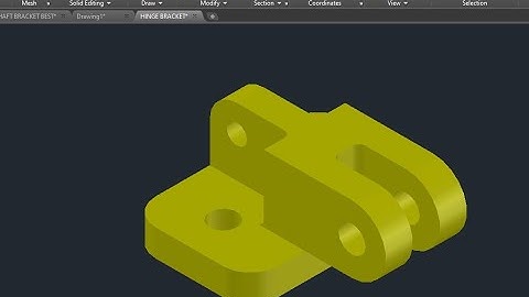 AUTOCAD 3D MODELLING: HOW TO DRAW 3D MODEL DRAWING OF A HINGE BRACKET USING AUTOCAD