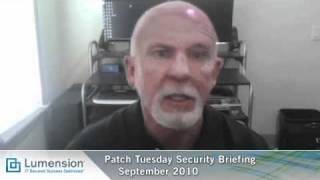 September 2010 : Patch Tuesday Security Briefing