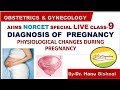 OBG -LIVE CLASS -9|DIAGNOSIS OF  PREGNANCY| PHYSIOLOGICAL CHANGES DURING PREGNANCY