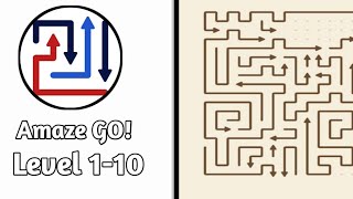 Amaze GO! level 1 to 10 walkthrough solution