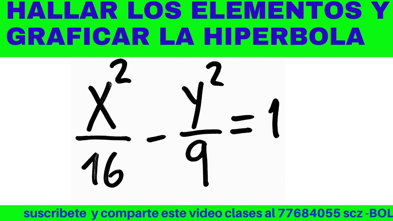LA HIPERBOLA GRAFICAR Y HALLAR ELEMENTOS