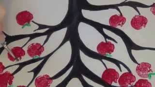 How to make a cork stamp apple tree