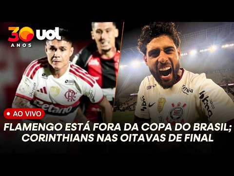 FLAMENGO FORA DA COPA DO BRASIL COM A DERROTA PARA O VITÓRIA; CORINTHIANS VENCE E CLASSIFICA — football video