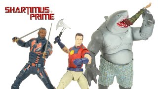 DC Multiverse The Suicide Squad Variant King Shark, Bloodsport, & Peacemaker McFarlane Figure Review