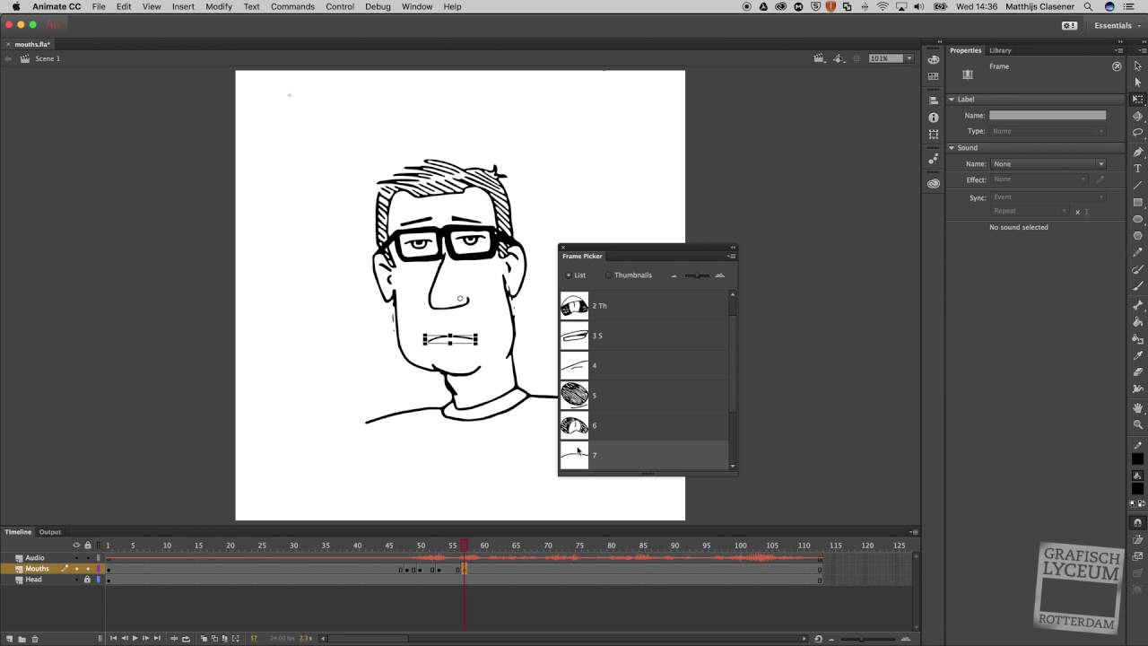 Live Class | Adobe Animate CC Lipsync animation illustrator brushes