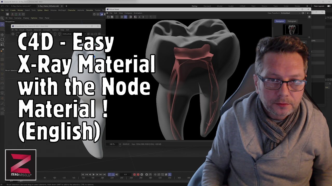 C4D - Easy X-Ray Material with the Node Material ! (English) - YouTube
