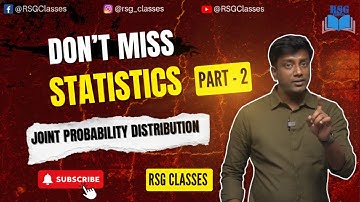 Statistics Part 2: Joint Probability Distribution Made Simple | Explained | Rahul Sir | RSG Classes