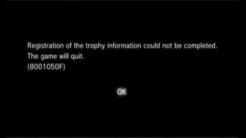 How to FIX Trophy Error from bad trophy personal data