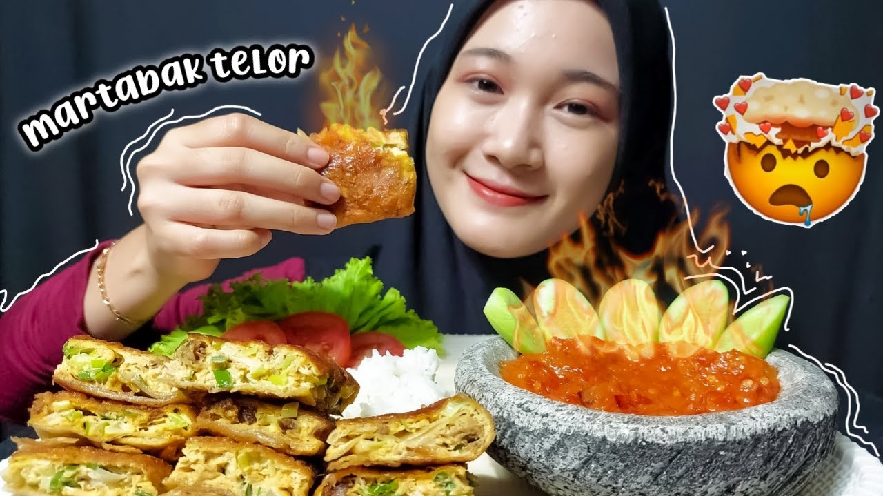 MARTABAK TELOR PAKE NASI SAMBEL TERASI & LALAPAN