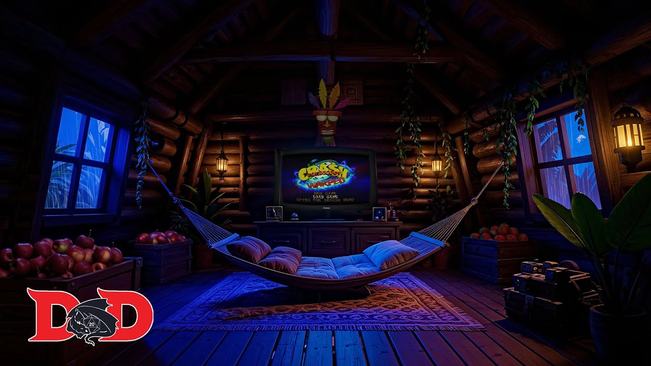 Crash Bandicoot: Warped Ambience | Cozy Bedroom Vibes with Rain & Thunderstorm