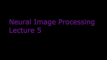 Neural Image Processing: Lecture 5