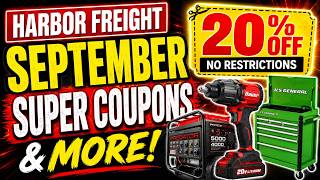 HUGE Harbor Freight September Deals! 🔥 Super Coupons, 20% OFF Coupon, ICON Deals, Dollar Days & MORE Harborfreight Com