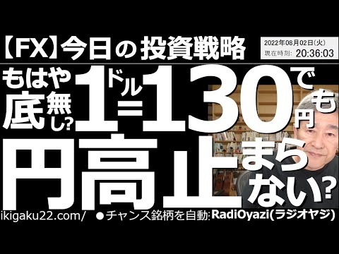 【為替（FX)－今日の投資戦略】もはや底無し？１ドル＝130円でも円高が止まらない？　地政学リスクの高まりなどを受けて円が買われている。クロス円通貨は、軒並み強い円買いとなっており、円高が止まらない。