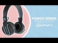 Wireless bluetooth headphones blue  fusion v1 series  amplify creations