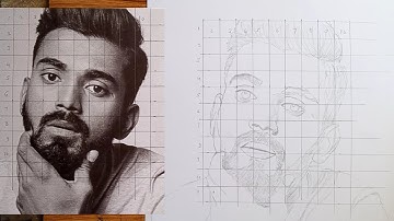 Grid Line Method For Drawing Outline (KL Rahul) | Basic Tips For Accurate Outline