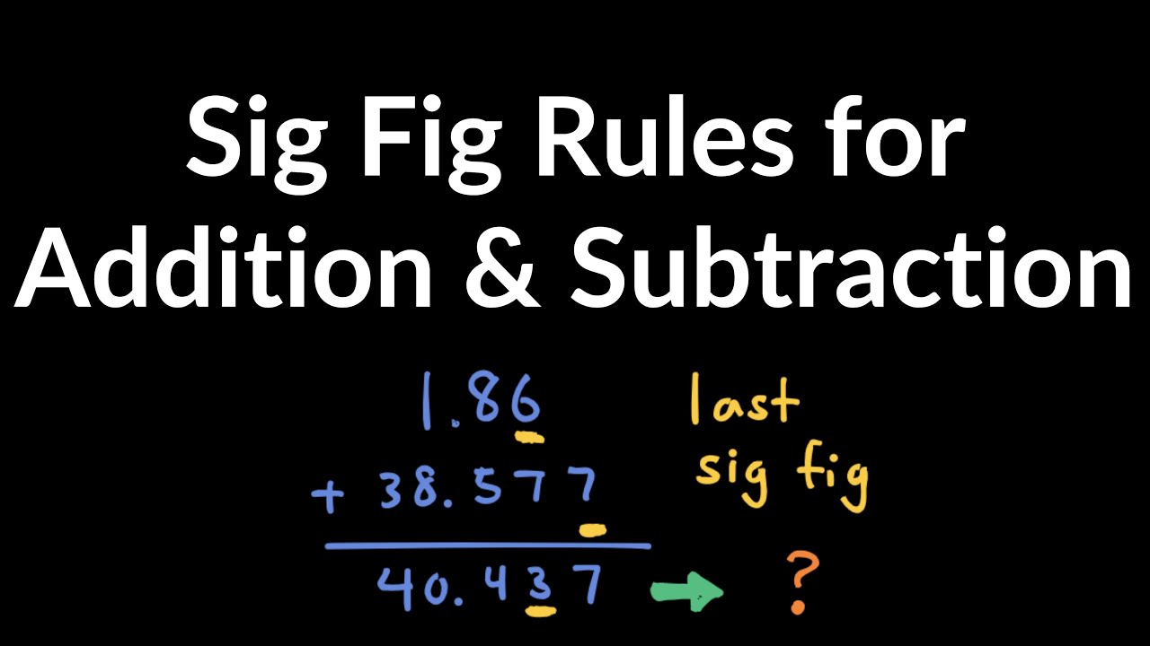 Significant Figure (Sig Fig) Rules for Addition and Subtraction Examples & Practice Problems - YouTube
